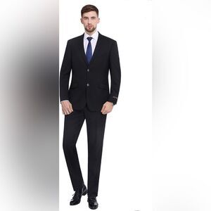 Pierre Laurant 2-Piece Suit black 46Sx41W‎ nwt
